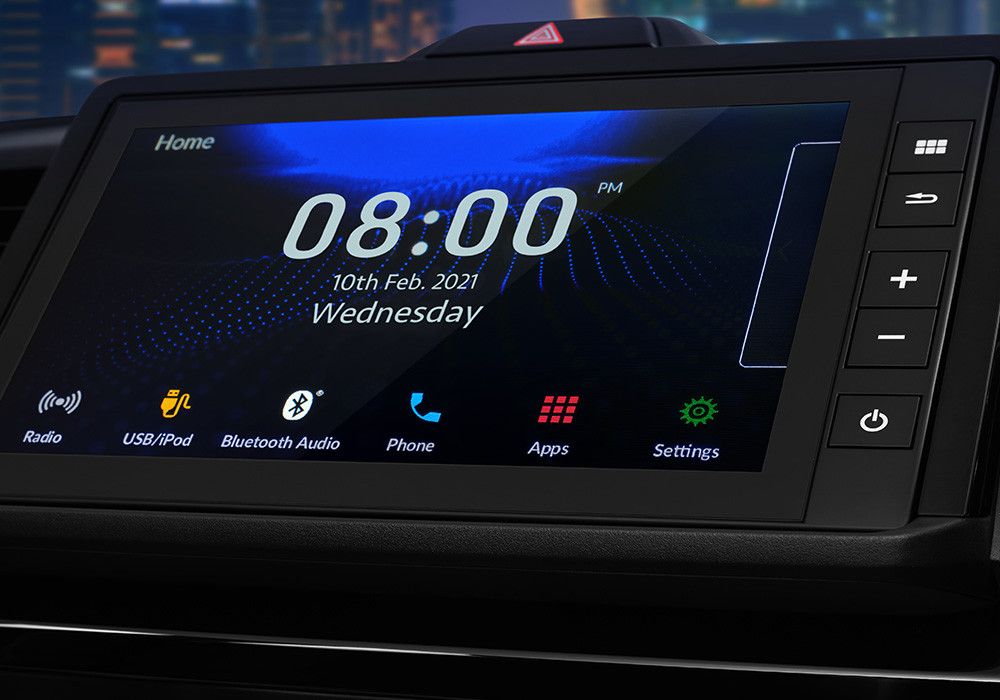 8" Advanced Capacitive Touchscreen Display Audio
Sistem audio video touchscreen 8” kapasitif baru berdesain floating yang mampu memutar berbagai format musik seperti AM/FM Radio, MP3/WMA, iPod atau iPhone, Android melalui USB Port, AUX-In Port, Bluetooth dan Smartphone Connection.